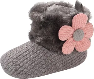 Baby Boy Girl Boots Newborn Shoes Winter Snow Bowknot Anti-Slip Soft Sole Warm Infant Toddler Prewalker Booties