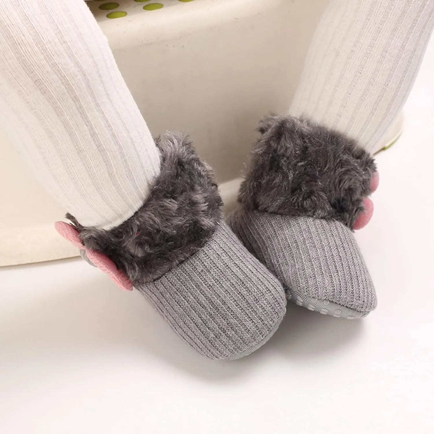 Baby Boy Girl Boots Newborn Shoes Winter Snow Bowknot Anti-Slip Soft Sole Warm Infant Toddler Prewalker Booties