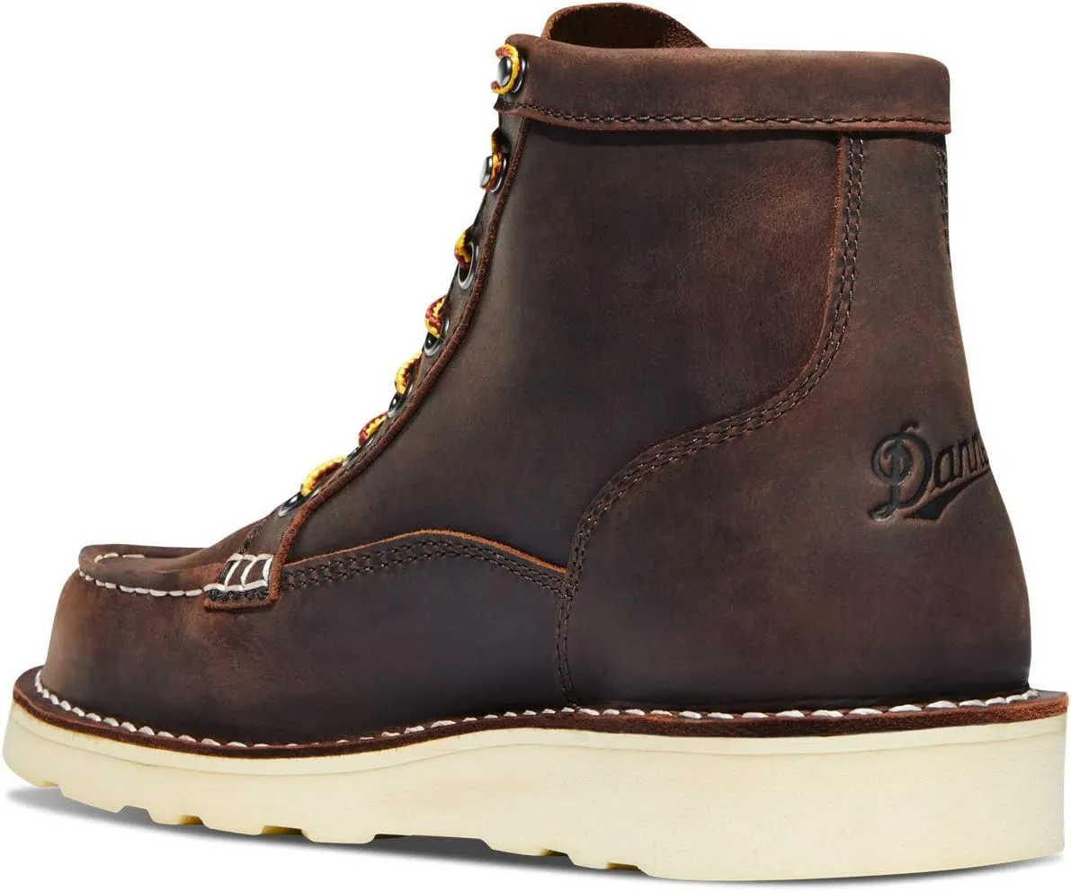 Danner 6 Bull Run Moc Toe Work Boots for Women - Durable Full-Grain Leather with Non Slip Wedge Outsole and 3-Density Cushion Footbed, EH Resistant