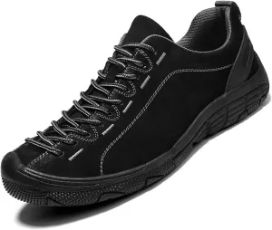 DirraBra Men's Suede Lace-Up Non-Slip Hiking Sneakers Low Top Lightweight Comfortable Outdoor Casual Trekking Hiking Shoes Breathable Trail Running Walking Shoes
