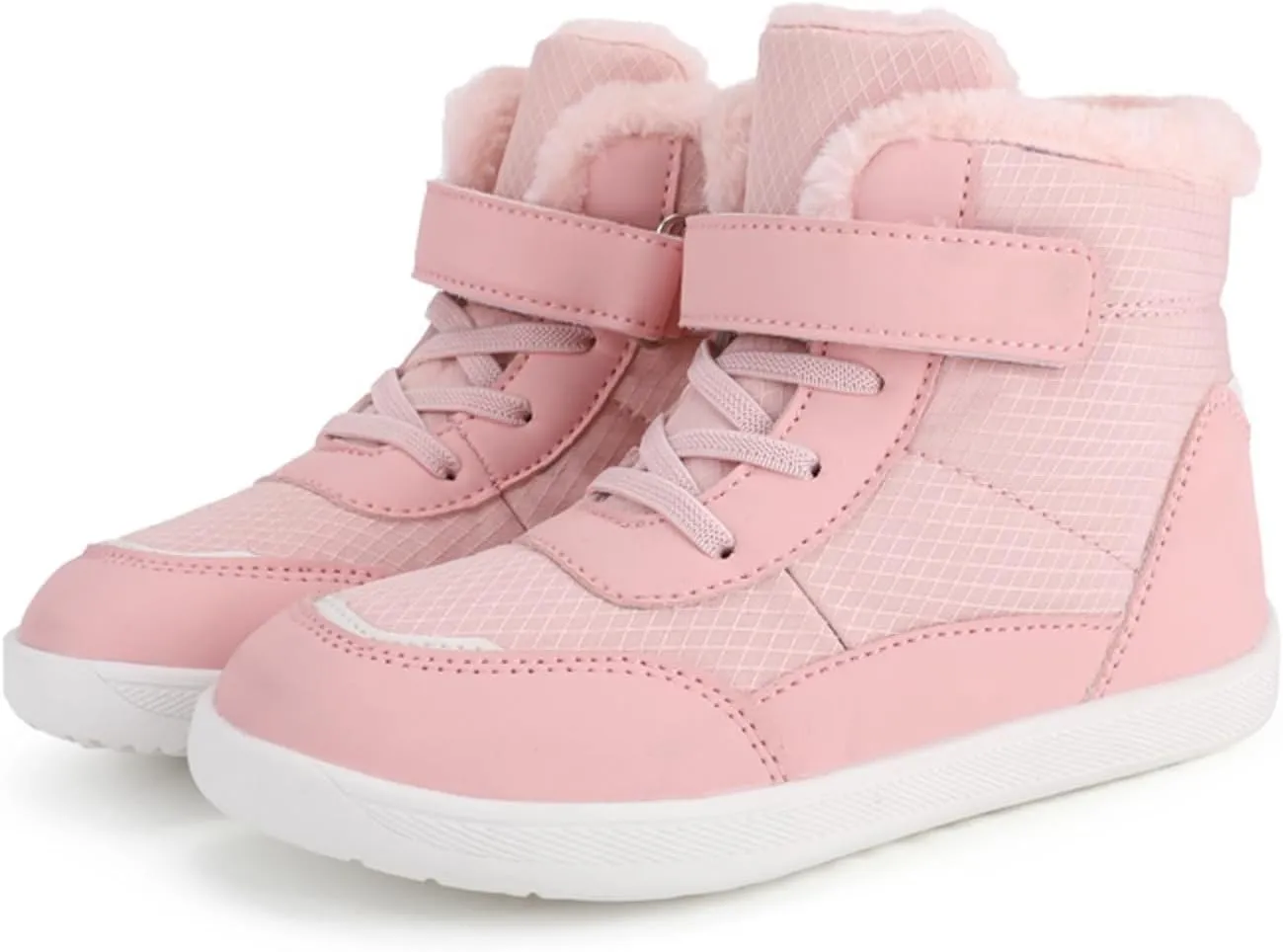 Fuzzy Lined Warm Snow Booties For Childrens Boys Girls Kids Open Toe Leather Soft Sole Boots Shoes Non Slip Sneaker