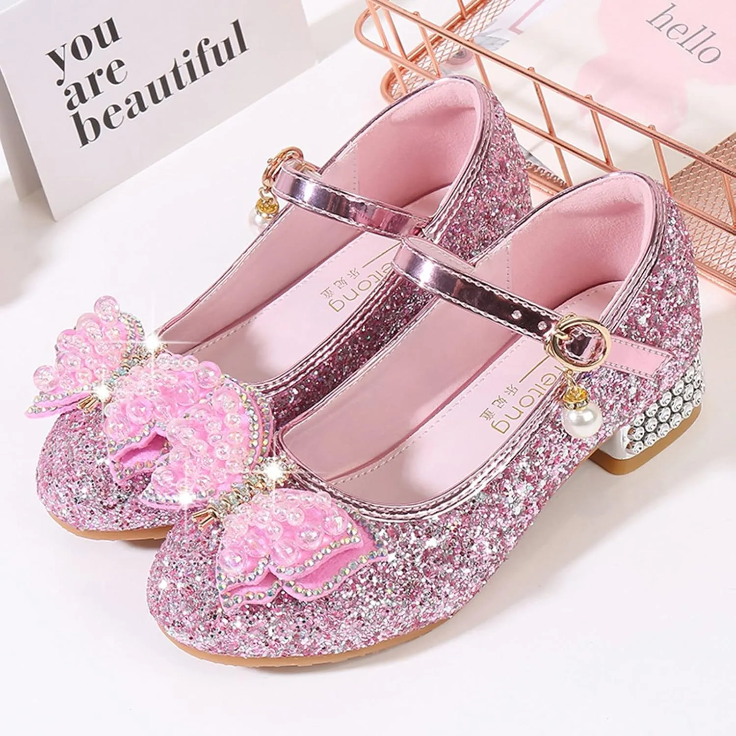 Girls Sandals Size 7 Toddler Toddler Little Kid Girls Dress Pumps Glitter Sequins Sliders Sandals for Girls