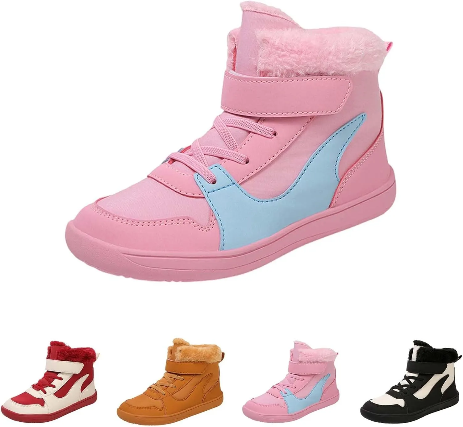 Kids High Top Sneakers Boys Girls Lightweight Comfort Barefoot Shoes Toddler Little/Big Kid Girls Dress Shoe Size 5
