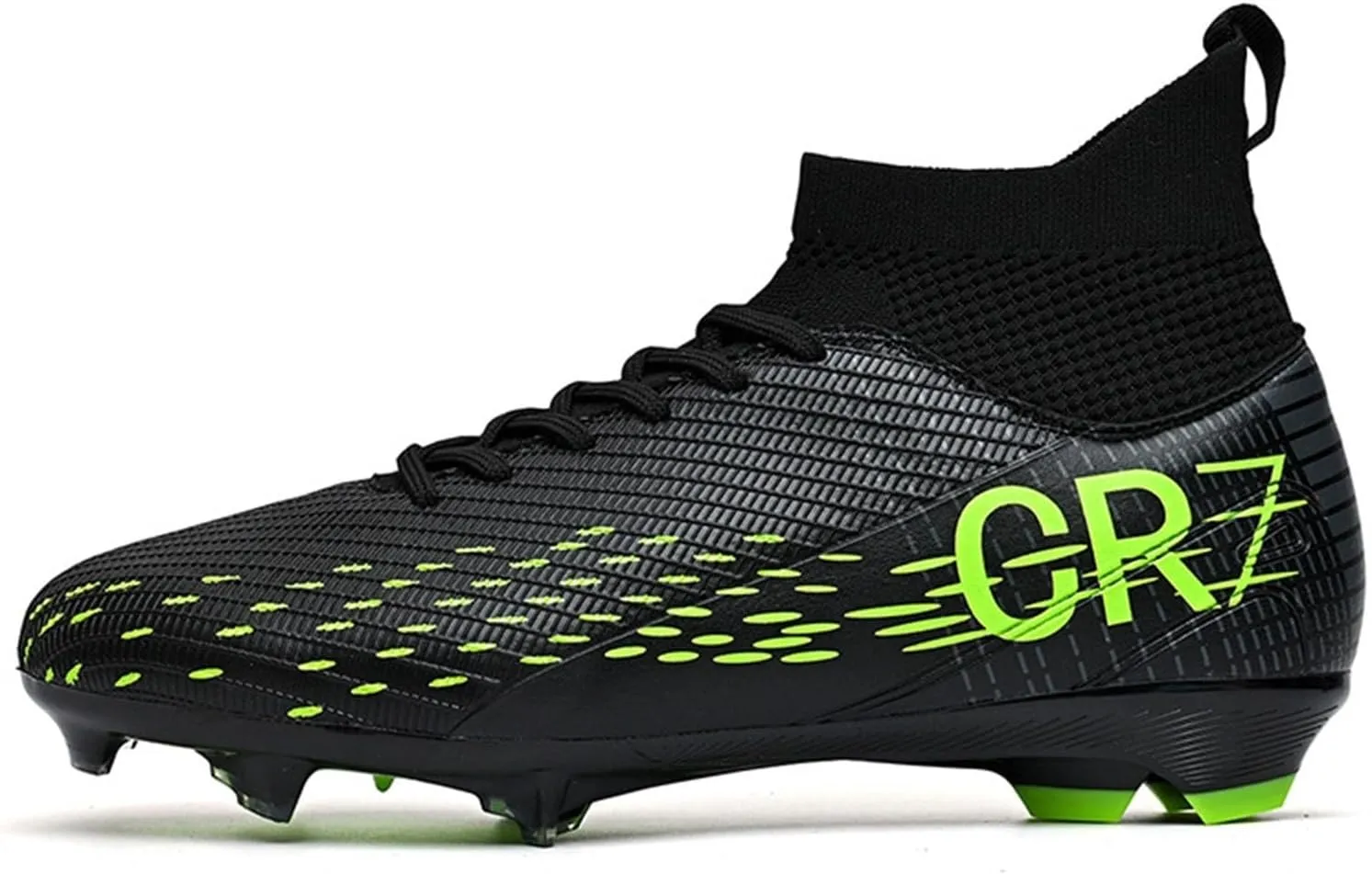 Professional Wide Soccer Cleats Competition Turf, Football Cleats Lightweight High Top Shock Resistant for Big Boys Youth Training Ground