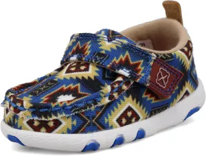 Twisted X Infant's Driving Moc, Moc Toe, Blue Multi Aztec, 6 M
