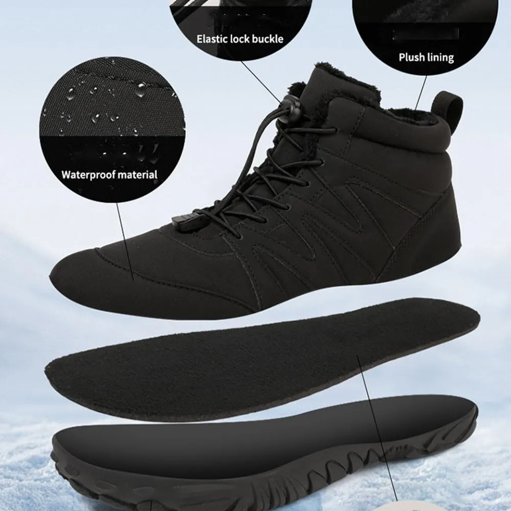 Winter Men's Women's Barefoot Shoes, Hiking Barefoot Winter Boots, Zero Drop Sole Trail Running Shoes Wide Toe Shoes