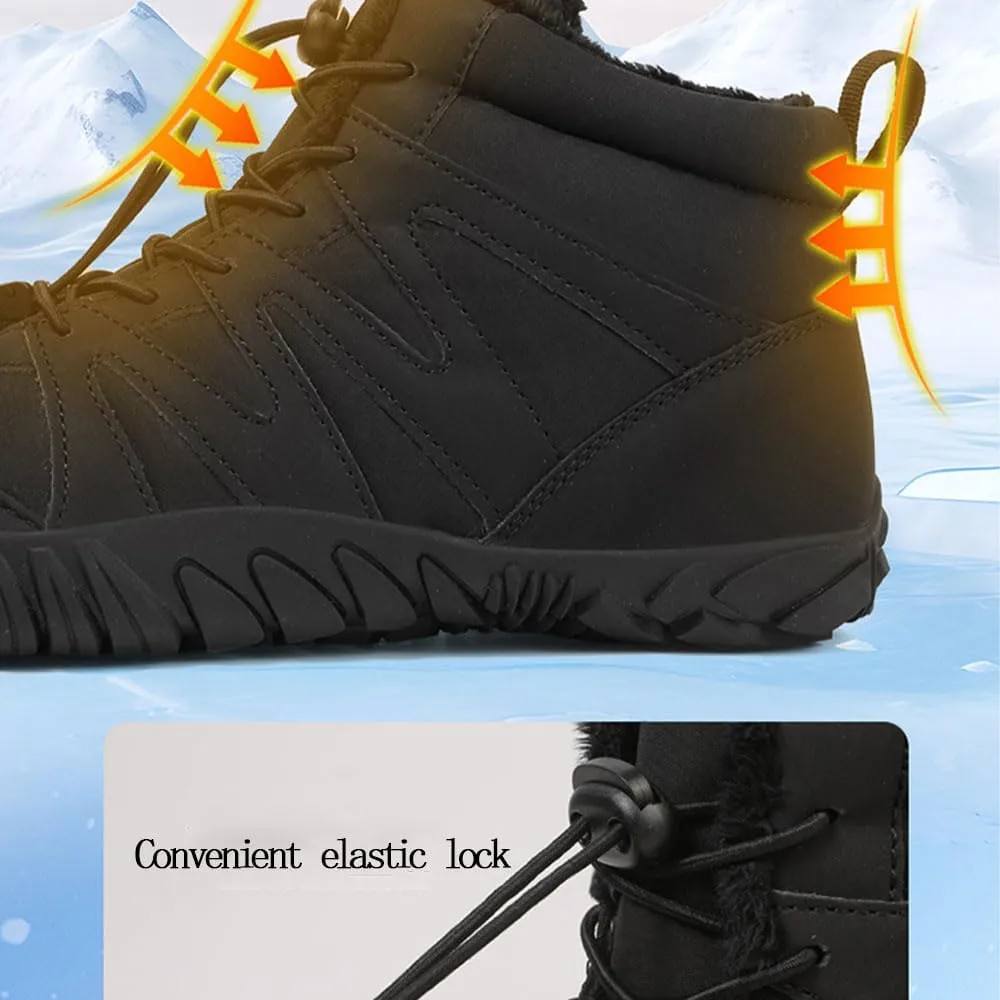 Winter Men's Women's Barefoot Shoes, Hiking Barefoot Winter Boots, Zero Drop Sole Trail Running Shoes Wide Toe Shoes